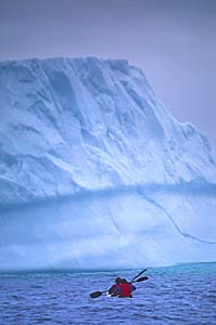 kayaking near iceberg